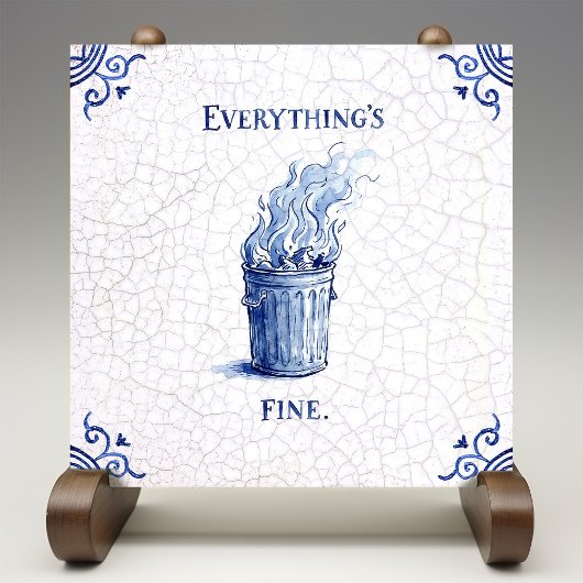 Everything's Fine Delft Blue Dutch Style  タイル