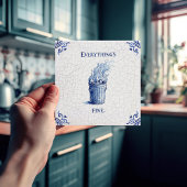 Everything's Fine Delft Blue Dutch Style  タイル