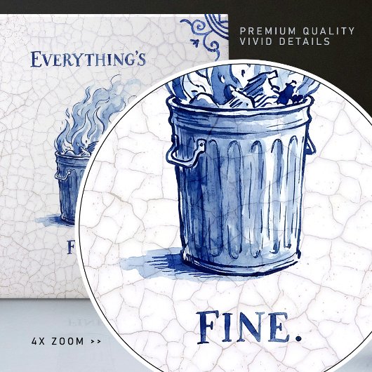 Everything's Fine Delft Blue Dutch Style  タイル