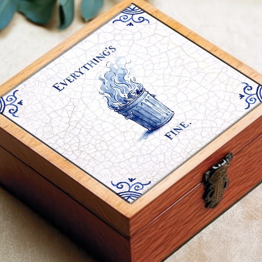 Everything's Fine Delft Blue Dutch Style  タイル