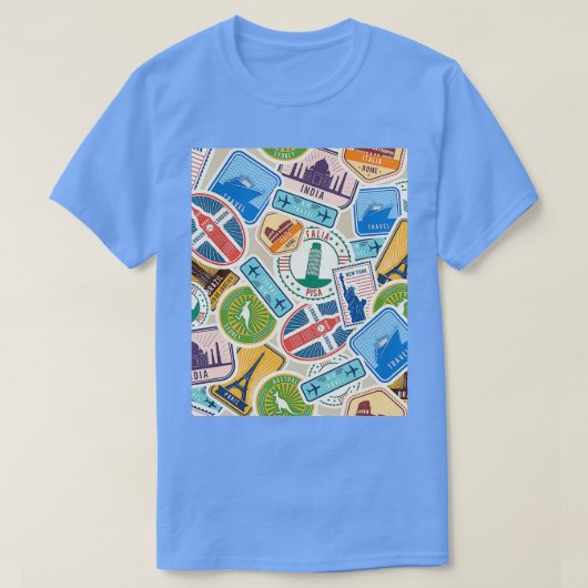 Everywhereグラフィックのポストマーク Tシャツ (デザイン正面)