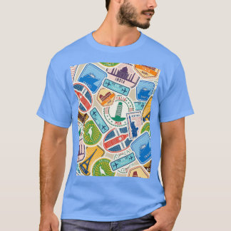 Everywhereグラフィックのポストマーク Tシャツ