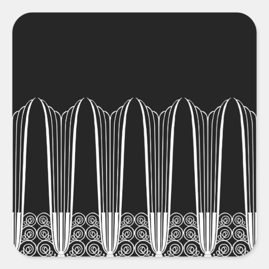 EVE'S BALCONY、アールデコ鉄工白の黒 スクエアシール (正面)