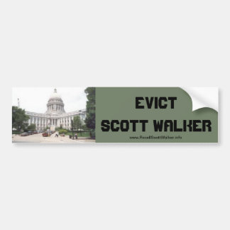 Evict Scott Walker Bumper Stecker（立ち退きスコット·ウォーカー·バ バンパーステッカー