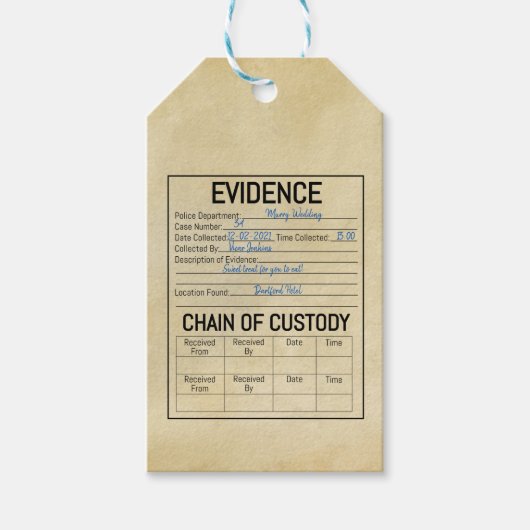 Evidence chain of custody crime game role play  fa ギフトタグ (正面)