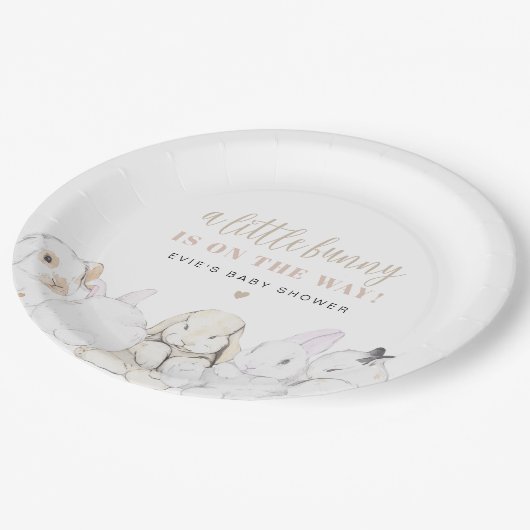 EVIEかわいいパステルウォーターカラーバニーベビーシャワー ペーパープレート (アングル)