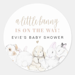 EVIEかわいいパステルウォーターカラーバニーベビーシャワー ラウンドシール