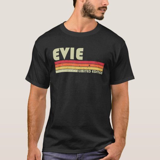 EVIEネームパーソナライズされたレトロヴィンテージ80S 90S誕生 Tシャツ (正面)