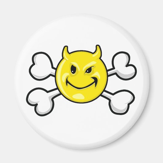 EVILスカルとクロスボーン マグネット (正面)