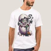 Evil Baby Witch Cracked Egg Halloween Tee Tシャツ (正面)