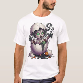 Evil Baby Witch Cracked Egg Halloween Tee Tシャツ