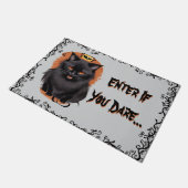 Evil Black Cat Enter If You Dare Welcome Mat ドアマット (アングル)