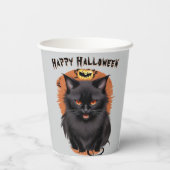 Evil Black Cat Halloween Party Paper Cups 紙コップ (裏面)
