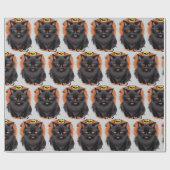 Evil Black Cat Halloween Wrapping Paper ラッピングペーパー (フラット)