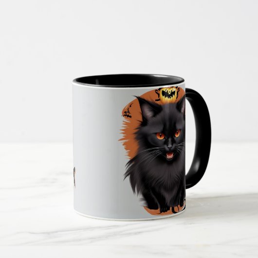 Evil Black Cat Mug マグカップ (正面右)