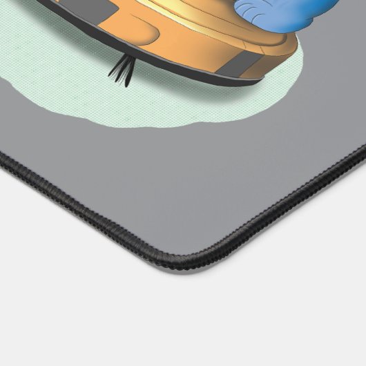 Evil Cat on Robot Vacuum デスクマット (コーナー)