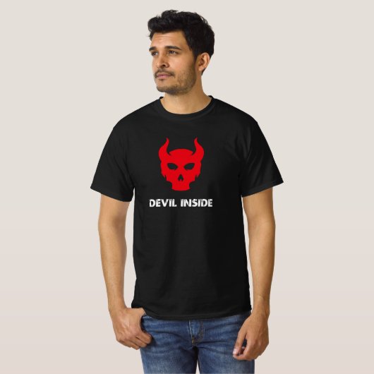 Evil Demon Skull Horror Tシャツ (正面フル)