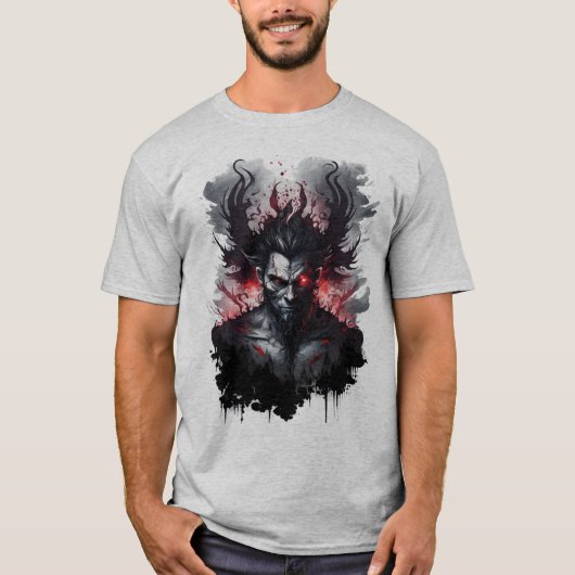 Evil Devil dark art design Tシャツ (正面)