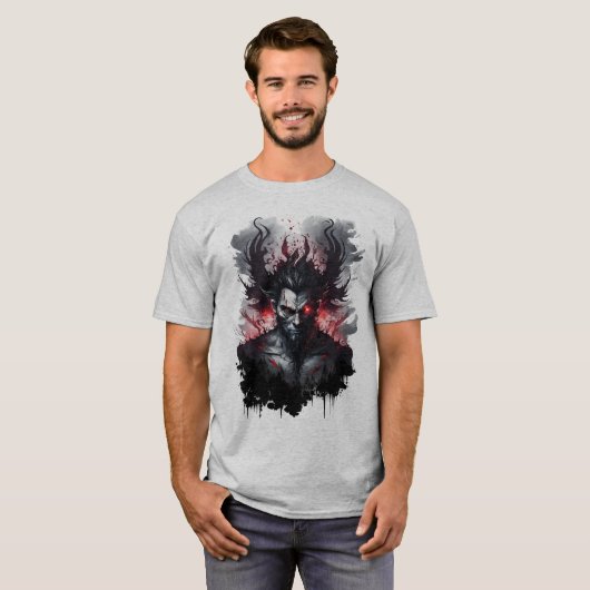 Evil Devil dark art design Tシャツ (正面フル)