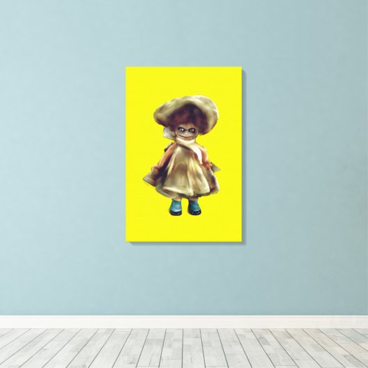 EVIL DORA DOLL, haunted doll product canvas キャンバスプリント (インサイチュ (ウッドフロア))