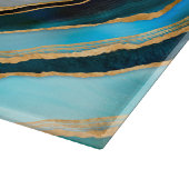 Evil Eye Amulet水の色のビー玉と金ゴールド カッティングボード (角)