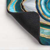 Evil Eye Amulet水の色のビー玉と金ゴールド マウスパッド (コーナー)