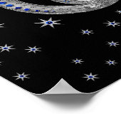 Evil Eye Amulet – 月の上にフクロウ ポスター (角)