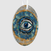 Evil Eye Amulet Geodes and Crystals オーナメント (正面)