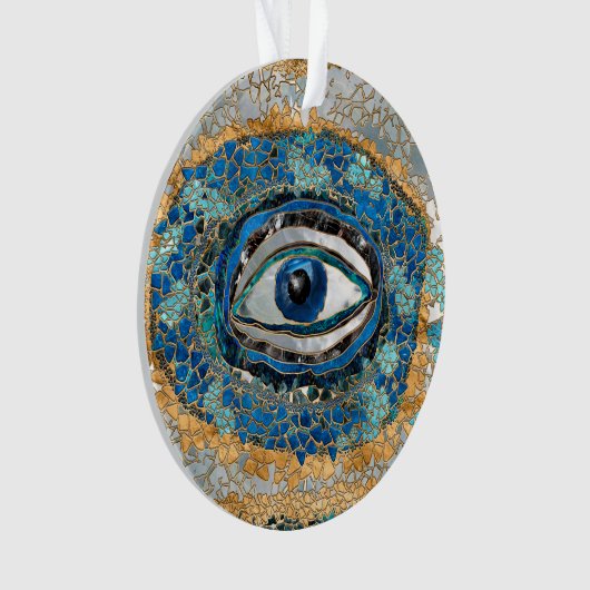 Evil Eye Amulet Geodes and Crystals オーナメント (正面)