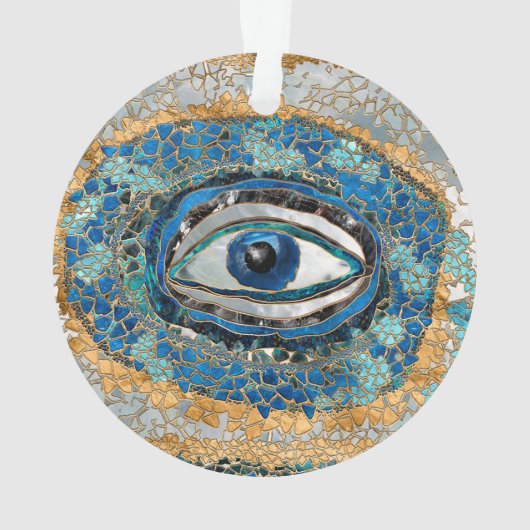 Evil Eye Amulet Geodes and Crystals オーナメント (裏面)