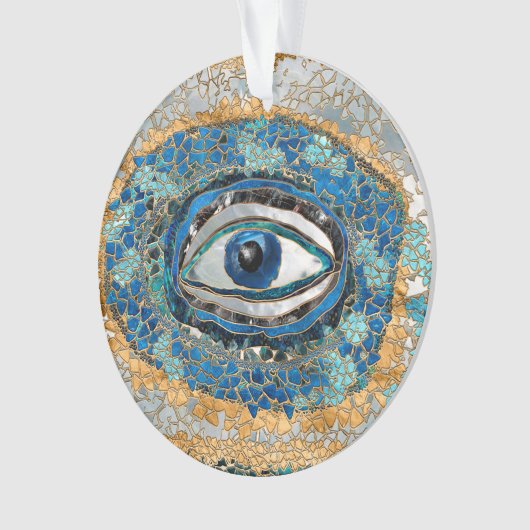 Evil Eye Amulet Geodes and Crystals オーナメント (正面)