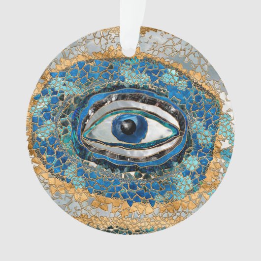 Evil Eye Amulet Geodes and Crystals オーナメント (正面)