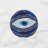 Evil Eye Blue Agate Geode Ditital Art コンフェッティ (スモール正面)