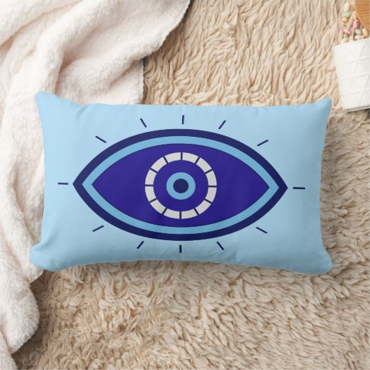 Evil Eye Blue Boho Decor Accent Throw  ランバークッション (ブランケット)