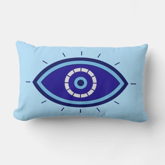 Evil Eye Blue Boho Decor Accent Throw  ランバークッション (正面)