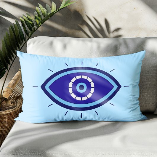 Evil Eye Blue Boho Decor Accent Throw  ランバークッション