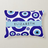 Evil Eye, Greek Eye, Turkish Eye, Mati, Your Name アクセントクッション (正面)
