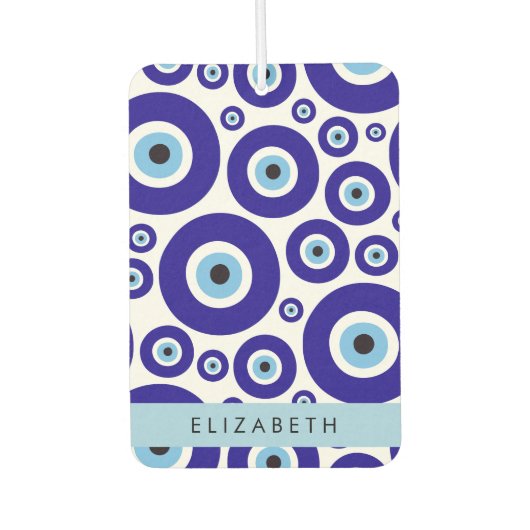 Evil Eye, Greek Eye, Turkish Eye, Mati, Your Name カーエアーフレッシュナー (正面)