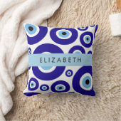 Evil Eye, Greek Eye, Turkish Eye, Mati, Your Name クッション (ブランケット)