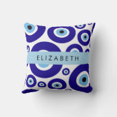 Evil Eye, Greek Eye, Turkish Eye, Mati, Your Name クッション (裏面)