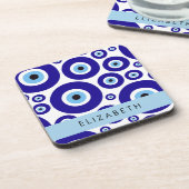 Evil Eye, Greek Eye, Turkish Eye, Mati, Your Name コースター (左側)