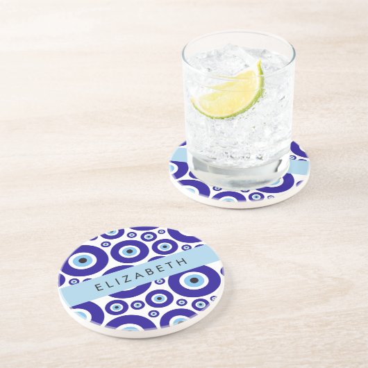 Evil Eye, Greek Eye, Turkish Eye, Mati, Your Name コースター (側面)