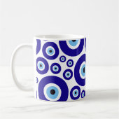 Evil Eye, Greek Eye, Turkish Eye, Mati, Your Name コーヒーマグカップ (左)