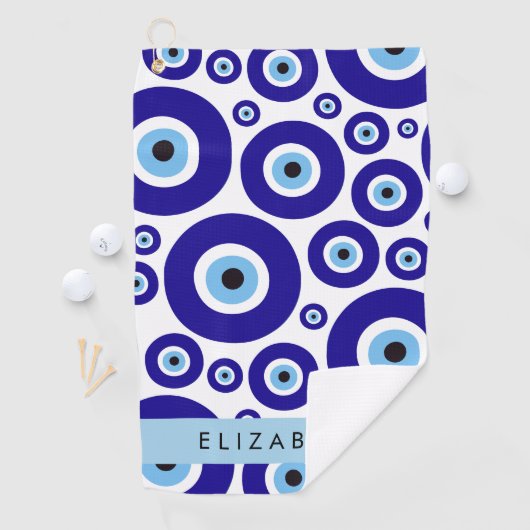 Evil Eye, Greek Eye, Turkish Eye, Mati, Your Name ゴルフタオル (インサイチュ)
