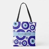 Evil Eye, Greek Eye, Turkish Eye, Mati, Your Name トートバッグ (裏面)