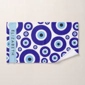 Evil Eye, Greek Eye, Turkish Eye, Mati, Your Name バスタオルセット (ハンドタオル)