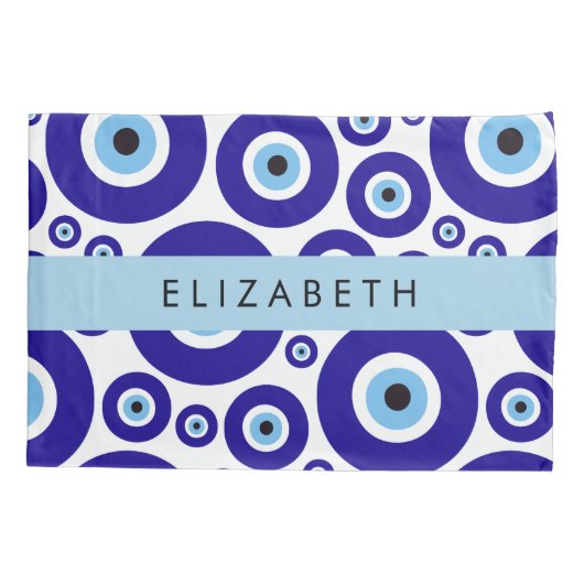 Evil Eye, Greek Eye, Turkish Eye, Mati, Your Name 枕カバー (裏面)