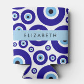 Evil Eye, Greek Eye, Turkish Eye, Mati, Your Name 缶クーラー (裏面)