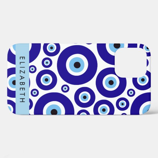 Evil Eye, Greek Eye, Turkish Eye, Mati, Your Name Case-Mate iPhoneケース (裏面 (横))