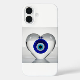 Evil Eye Heart Icon Modern Graphic Design iPhone 16ケース